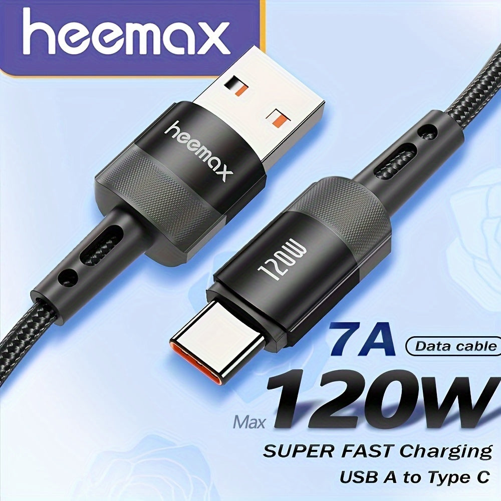 120W USB Type C to USB A Cable, 7A Fast Charging Long USB C Phone Power Charger Braided Cord for Samsung Ultra,12W USB Type C Charger Cord Compatible with iPhone 15 Pro Max Type-C Date Cable