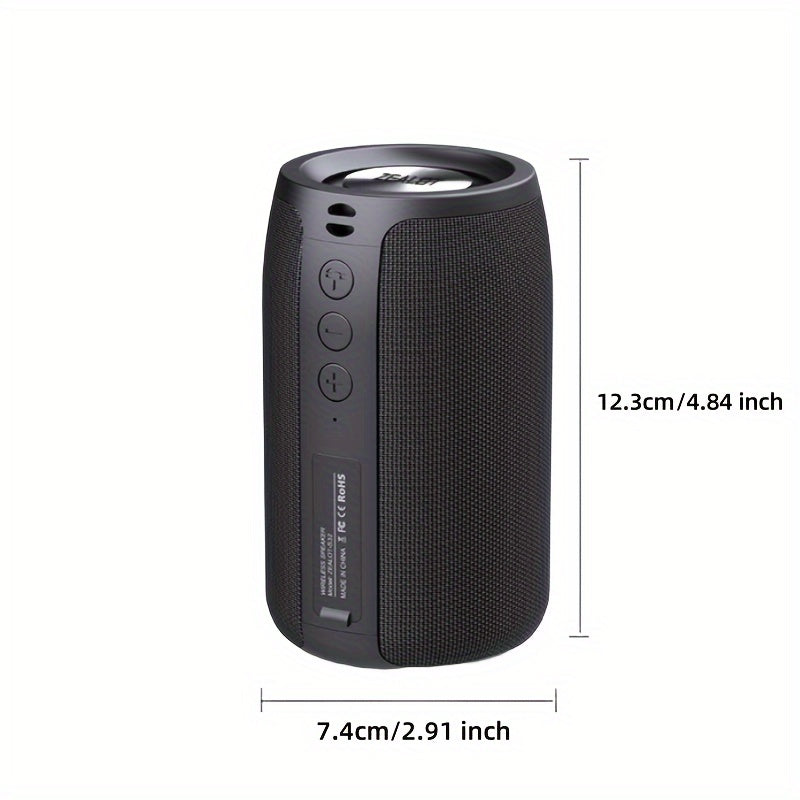ZEALOT S32 10W Wireless Speaker, Portable with Deep Bass, TWS Dual Pairing Support, 1800mAh Battery, 8-Hour Gaming Time with Loud Stereo Sound, Pole-Mounted Subwoofer. Includes Charging Cable and Auxiliary Cable, Compatible with Memory Card/USB