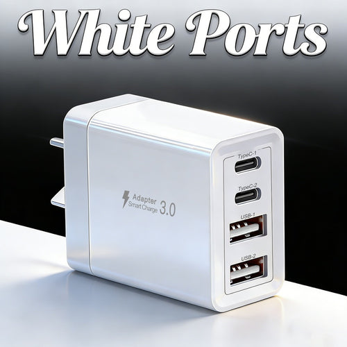 10W Fast 2USB-A+2USB-C Charging Block US Power Adapter for iPhone 17/12/13/11 Series, Galaxy, Tablets & Earphones