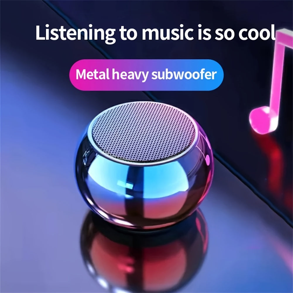 Portable Wireless Speaker Compatible for TV Sound, PC, Smartphones & Tablets - Mini Gun Metal Subwoofer with Type, Compact Stereo Speaker System for, Outdoor, Parties (No Charger Included)