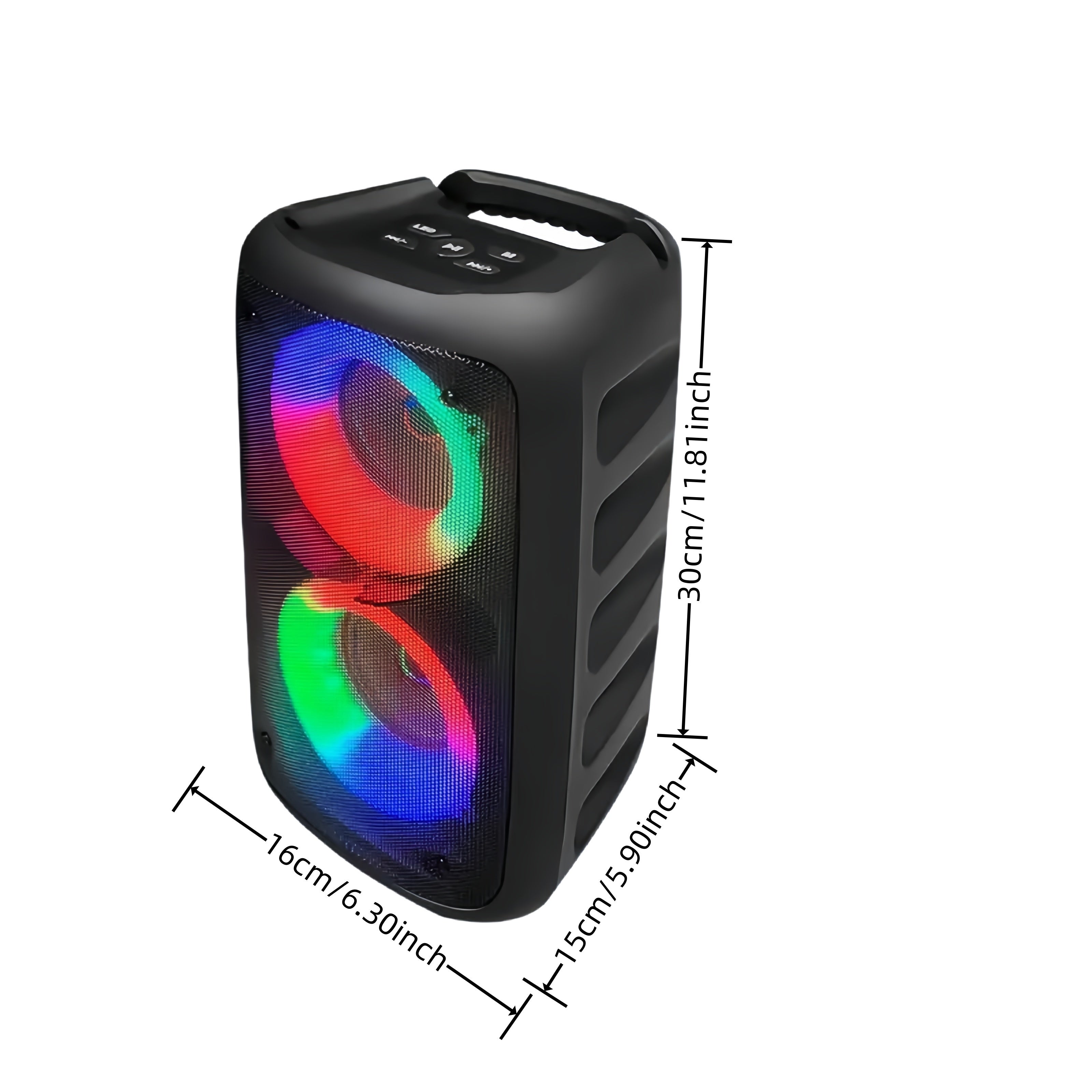 Karaoke Machine with 1 Wired Microphone or 1 Wired Microphone + 1 Wireless Microphone, Portable Adult Speaker, PA System Karaoke Speaker with LED Lights, Supports TF Card/USB, AUX Input, TWS, Suitable for Parties