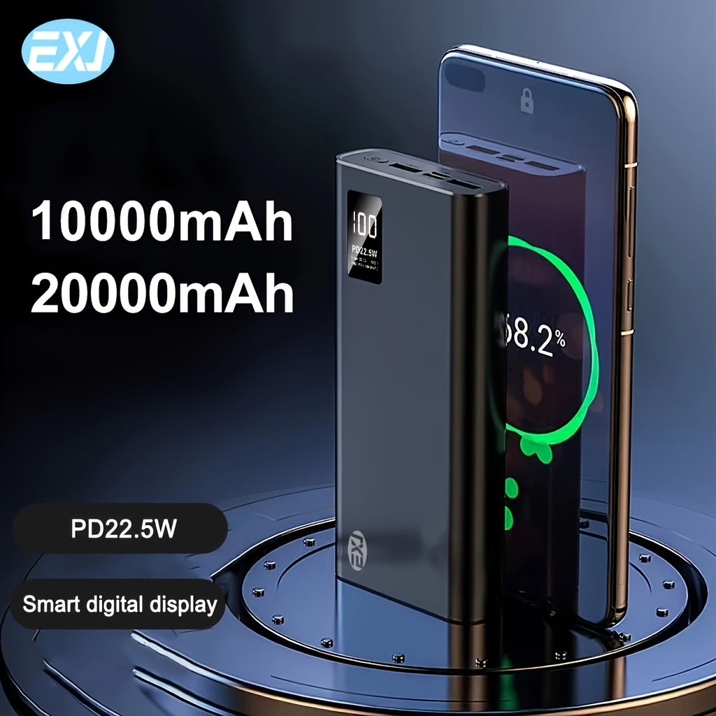 EXJ 20000mAh/10000mAh Power Bank, 22.5W Fast Charging Outdoor Portable Charger 2 USB 3.0 Type C QC PD4 with LED Display, External Backup Battery Charger, Compatible with iPhone 16/15/14/ Pro Android Samsung S24/S25 and Other Devices