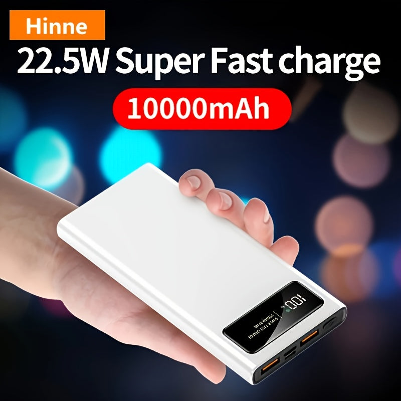 Hinne 10000/20000mAh Portable Power Bank, Mobile Battery Pack with PD Fast Charging USB Port, LED Power Display, Type-C Port, High-Capacity Backup Power for Outdoor Emergencies