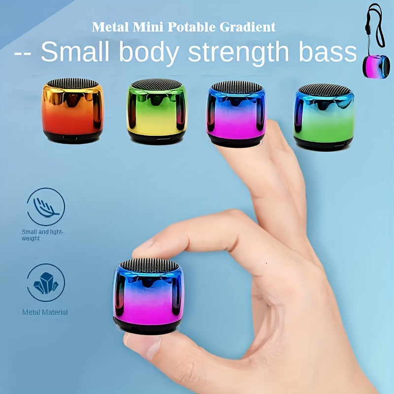 Music Stereo Surround Mini USB Outdoor Subwoofer Speaker Audio Player Speaker Microphone for Music, Chase, Running, Gaming, Fashion Women, Student Wireless Small Speaker Portable Music Subwoofer Column Bass Stereo Without Data Cable Without Charging